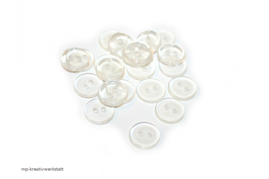 1 Stk transparenter kleiner Kunststoffknopf - Größenwahl